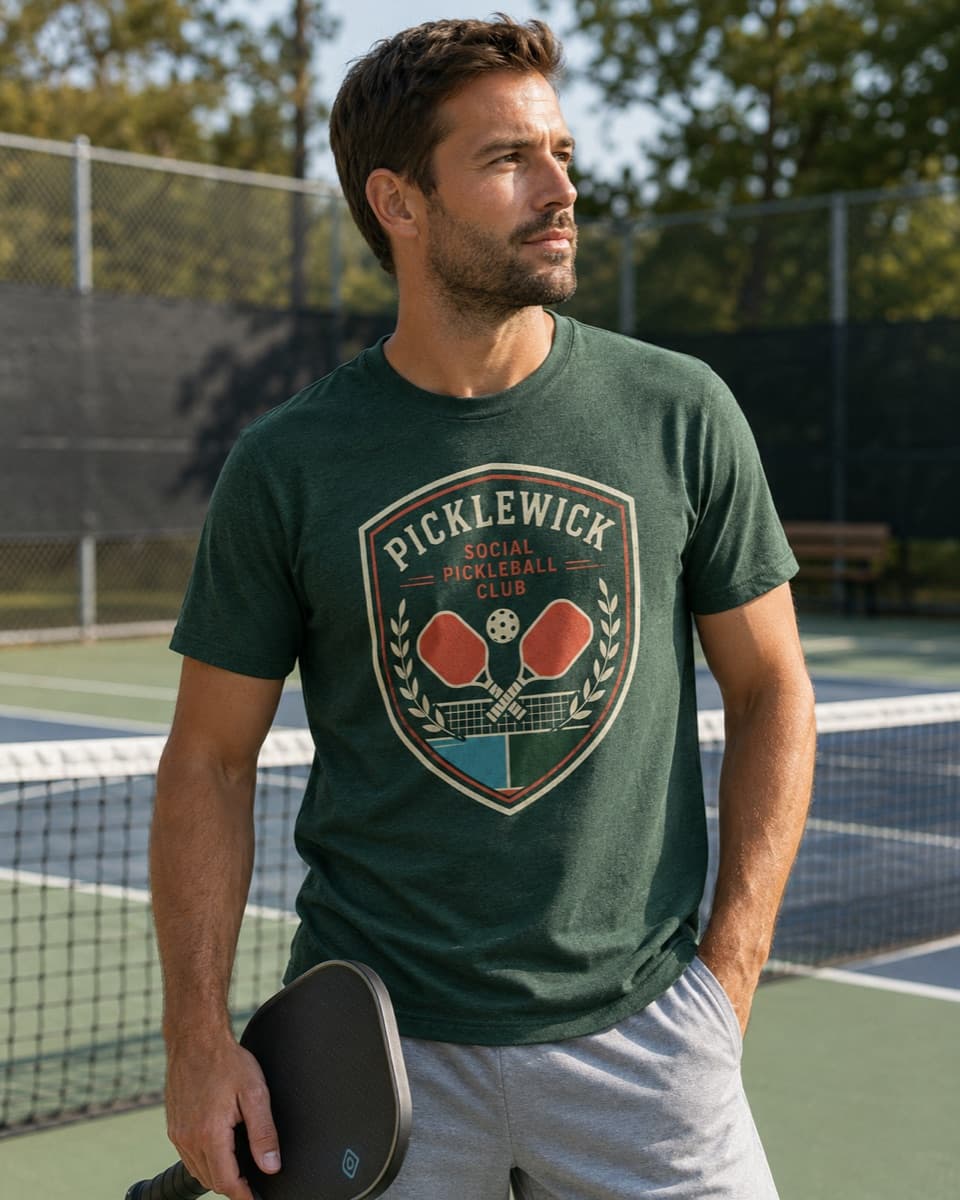 Player wearing the Sundink Court Tee courtside